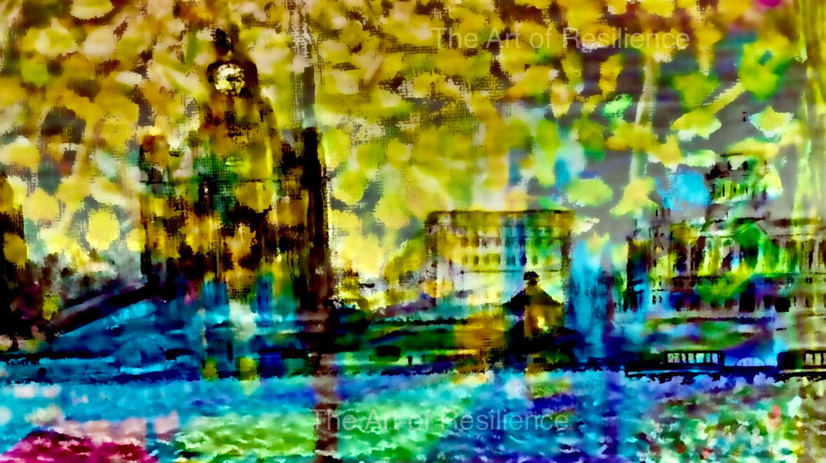 Col2 - The colourful Liverpool waterfront Collage Art